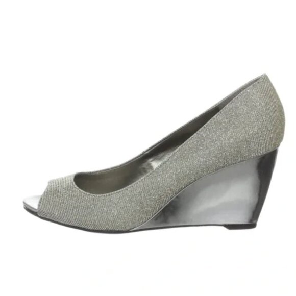 Bandolino Shoes - Tuff Love Peep Toe Wedge Heel Pump Bandolino Size 8.5M Pewter NWT
